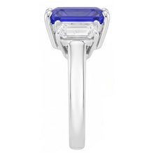 Afbeelding in Gallery-weergave laden, Witgoud Smaragd Natuurlijke uit de aarde gewonnen Diamanten Ring 5 Karaat Saffier Sieraden 14K
