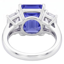 Afbeelding in Gallery-weergave laden, Witgoud Smaragd Natuurlijke uit de aarde gewonnen Diamanten Ring 5 Karaat Saffier Sieraden 14K
