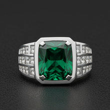 Afbeelding in Gallery-weergave laden, Radiant Colombiaanse Smaragd ring in 10K White Gold – hoofdaanzicht
