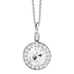Old Mine Slijpvorm Fijne Diamant Hanger in 14K Witgoud – 4 karaat