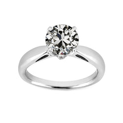 Antiek Cushion Diamant Solitaire Ring 2 karaat – 14K Witgoud