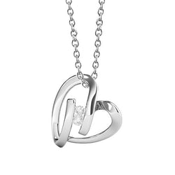 Antiek Cushion Fijne Diamant Druppel Hanger in 14K Witgoud