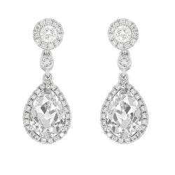 14 Karaat Witgoud Fijne Diamant Oorstekers – 2-karaat Antiek