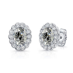 Luxe Oorbellen met Old Mine Slijpvorm Fijne Diamant – 7 karaat