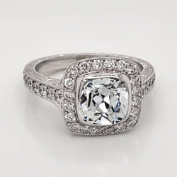 Halo Verlovingsring 14K Witgoud met Diamant – 4,50 karaat