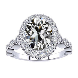 Diamant Halo Ring – 14K Witgoud 3,50 karaat