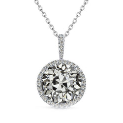 Old Mine Slijpvorm Diamant Druppel Hanger 3,50 karaat – 14K