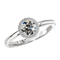 Antiek Europees Halo Verlovingsring – Diamant 2 karaat 14 Karaat