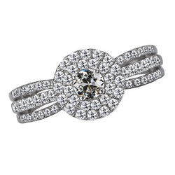 Briljant Antiek Cushion Halo Ring 2,50 karaat – 14K Witgoud