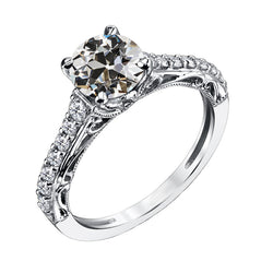 Met de hand vervaardigd Diamant Solitaire met Zijstenen 2 karaat