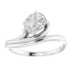 Briljant Enkele Steen Ring met Gedraaide Band Briljant – 3 karaat