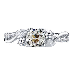 Geraffineerd Solitaire Ring met Accenten met Verjaardagsring
