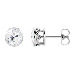 14K Witgoud Kraagzetting Diamant Oorbellen 4 karaat