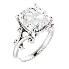 Afbeelding in Gallery-weergave laden, Cushion Slijpvorm Diamant ring in 14K Witgoud – vooraanzicht
