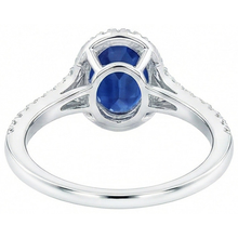Afbeelding in Gallery-weergave laden, Wit goud 14K blauwe saffier ovale Natuurlijke echte diamanten ( niet in een laboratorium gekweekt ) ring 2.50 karaat sieraden
