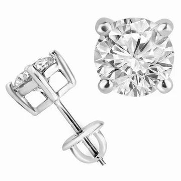Wit Goud 14K 1,80 Karaat Ronde Echt Diamanten Stud Fijne Oorbel Dames