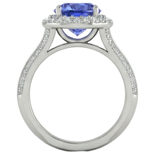 Afbeelding in Gallery-weergave laden, echte round tanzaniet 3.75karaat ring op wit
