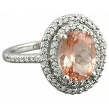 Afbeelding in Gallery-weergave laden, echte round morganiet 10.70karaat ring close-up detail
