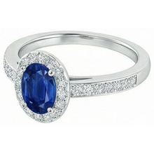Afbeelding in Gallery-weergave laden, echte round saffier 2.11karaat ring close-up detail
