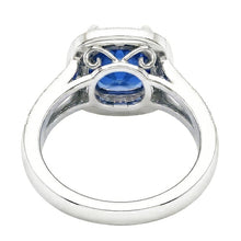 Afbeelding in Gallery-weergave laden, echte round saffier 3.60karaat ring profielweergave
