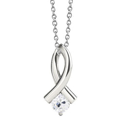 Witgouden 14K Echt Diamanten Solitaire Hanger Rond oud Geslepen 1 Karaat