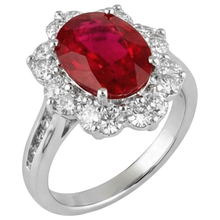 Afbeelding in Gallery-weergave laden, echte round robijn 5.90karaat ring close-up detail
