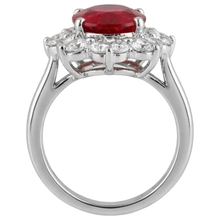 Afbeelding in Gallery-weergave laden, echte round robijn 5.90karaat ring profielweergave
