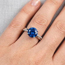 Afbeelding in Gallery-weergave laden, Witgouden 14K griffenset 3.30 ct blauwe saffier en Natuurlijke echte diamanten ( niet in een laboratorium gekweekt ) ring nieuw

