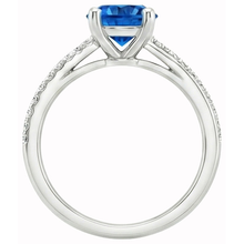 Afbeelding in Gallery-weergave laden, Witgouden 14K griffenset 3.30 ct blauwe saffier en Natuurlijke echte diamanten ( niet in een laboratorium gekweekt ) ring nieuw
