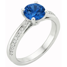 Afbeelding in Gallery-weergave laden, Witgouden 14K griffenset 3.30 ct blauwe saffier en Natuurlijke echte diamanten ( niet in een laboratorium gekweekt ) ring nieuw
