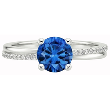 Afbeelding in Gallery-weergave laden, Witgouden 14K griffenset 3.30 ct blauwe saffier en Natuurlijke echte diamanten ( niet in een laboratorium gekweekt ) ring nieuw

