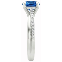 Afbeelding in Gallery-weergave laden, Witgouden 14K griffenset 3.30 ct blauwe saffier en Natuurlijke echte diamanten ( niet in een laboratorium gekweekt ) ring nieuw
