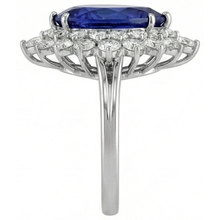 Afbeelding in Gallery-weergave laden, Witgouden 14K peer tanzaniet met ronde Natuurlijke echte diamanten ( niet in een laboratorium gekweekt ) 3.75 ct ring nieuw
