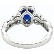 Afbeelding in Gallery-weergave laden, Witgouden Halo Blauwe Saffier Ring &amp; Diamanten 4 Karaat
