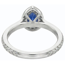 Afbeelding in Gallery-weergave laden, echte round saffier 4karaat ring close-up detail
