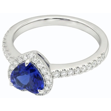 Afbeelding in Gallery-weergave laden, echte heart saffier 3karaat ring close-up detail
