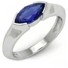 Afbeelding in Gallery-weergave laden, echte marquise saffier 1karaat ring drie kwart
