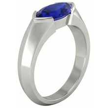 Afbeelding in Gallery-weergave laden, echte marquise saffier 1karaat ring close-up detail
