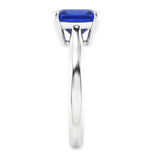 Afbeelding in Gallery-weergave laden, Witgouden Solitaire Ring Blauwe Saffier Asscher Geslepen 2 Karaat
