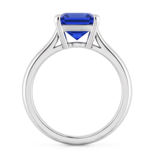 Afbeelding in Gallery-weergave laden, Witgouden Solitaire Ring Blauwe Saffier Asscher Geslepen 2 Karaat
