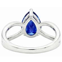 Afbeelding in Gallery-weergave laden, echte pear saffier 2.50karaat ring bovenaanzicht
