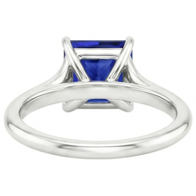 Afbeelding in Gallery-weergave laden, Natuurlijke (niet labgekweekte) Witgouden Solitaire Ring Princess Blauwe Saffier Split Shank 5 Karaat

