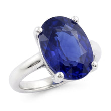 Afbeelding in Gallery-weergave laden, Witgouden Solitaire ovale Ceylon Sapphire Ring 1,50 karaat
