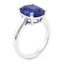 Afbeelding in Gallery-weergave laden, Witgouden Solitaire ovale Ceylon Sapphire Ring 1,50 karaat
