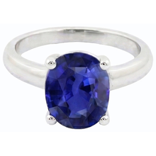 Afbeelding in Gallery-weergave laden, Witgouden Solitaire ovale Ceylon Sapphire Ring 1,50 karaat
