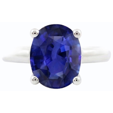 Afbeelding in Gallery-weergave laden, Witgouden Solitaire ovale Ceylon Sapphire Ring 1,50 karaat
