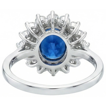 Afbeelding in Gallery-weergave laden, echte round saffier 1.70karaat ring profielweergave
