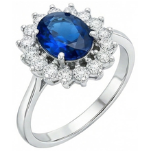 Afbeelding in Gallery-weergave laden, echte round saffier 1.70karaat ring close-up detail
