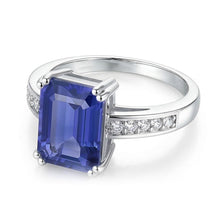 Afbeelding in Gallery-weergave laden, echte round saffier 3karaat ring close-up detail
