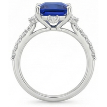 Afbeelding in Gallery-weergave laden, Witgouden Ring met uit de aarde gewonnen Diamant, Halo Ceylon Saffier en Accenten 6.25 Karaat
